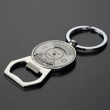 

High Quality Beer Bottle Opener Unique Mini Perpetual Calendar Metal Keychain Ring Keyring Bottle Openers Home Bar Tools