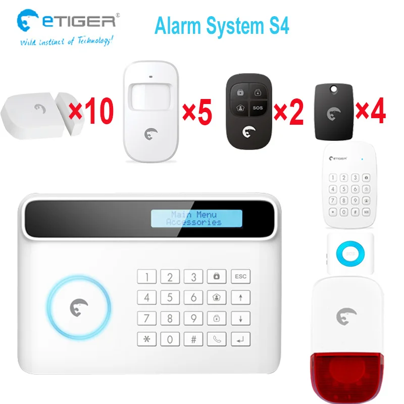 Etiger S4 7 languages Dutch Netherlands menu intrusion intruder drive away alarm gsm security system