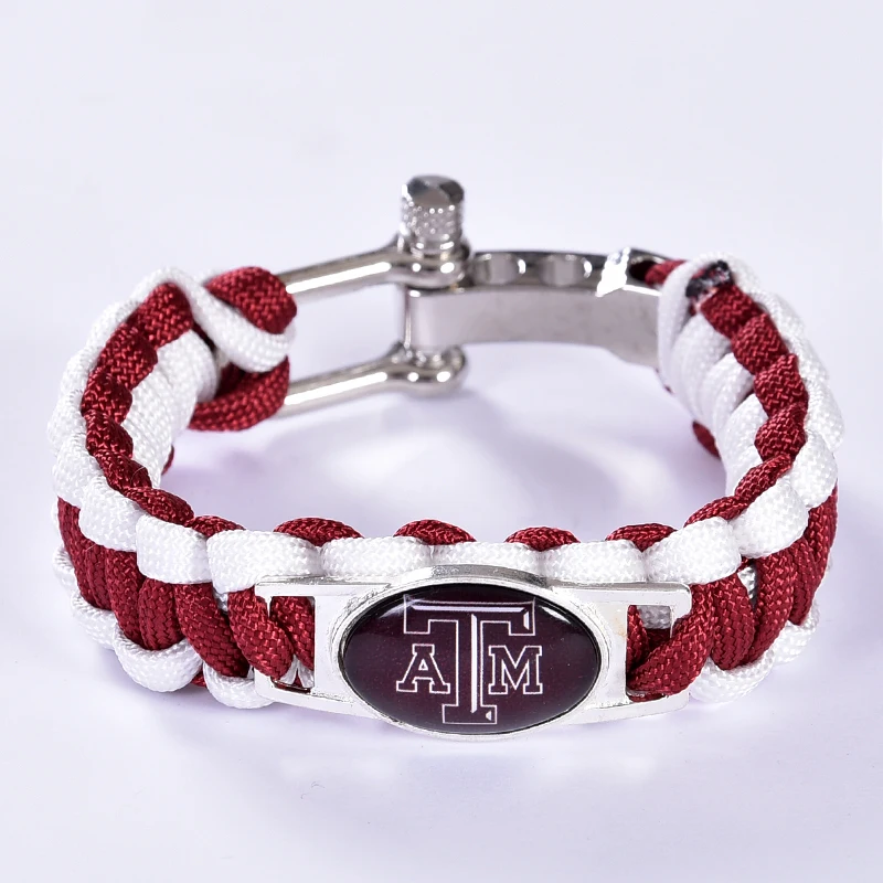 Texas A & M Aggies индивидуальный Паракорд Браслет колледж Футбол Шарм браслет