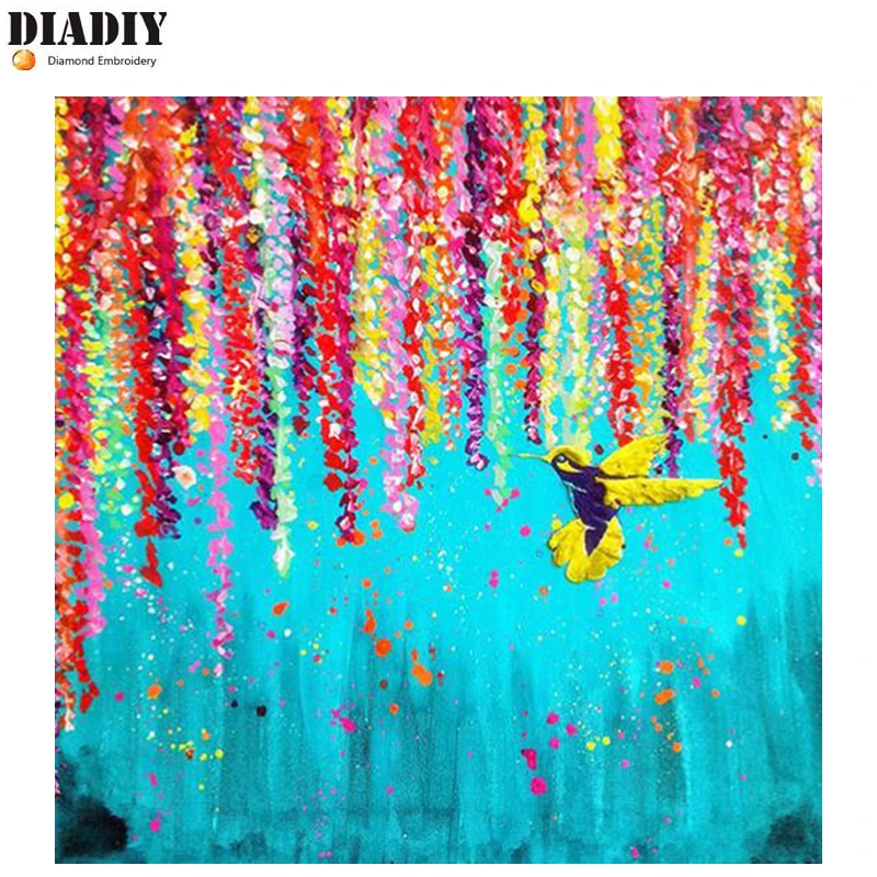 DIADIY Full Square Drill Mosaic 3D DIY Diamond Painting Cartoon Cross Stitch Embroidery Birds Decoration Home Stickers | Дом и сад