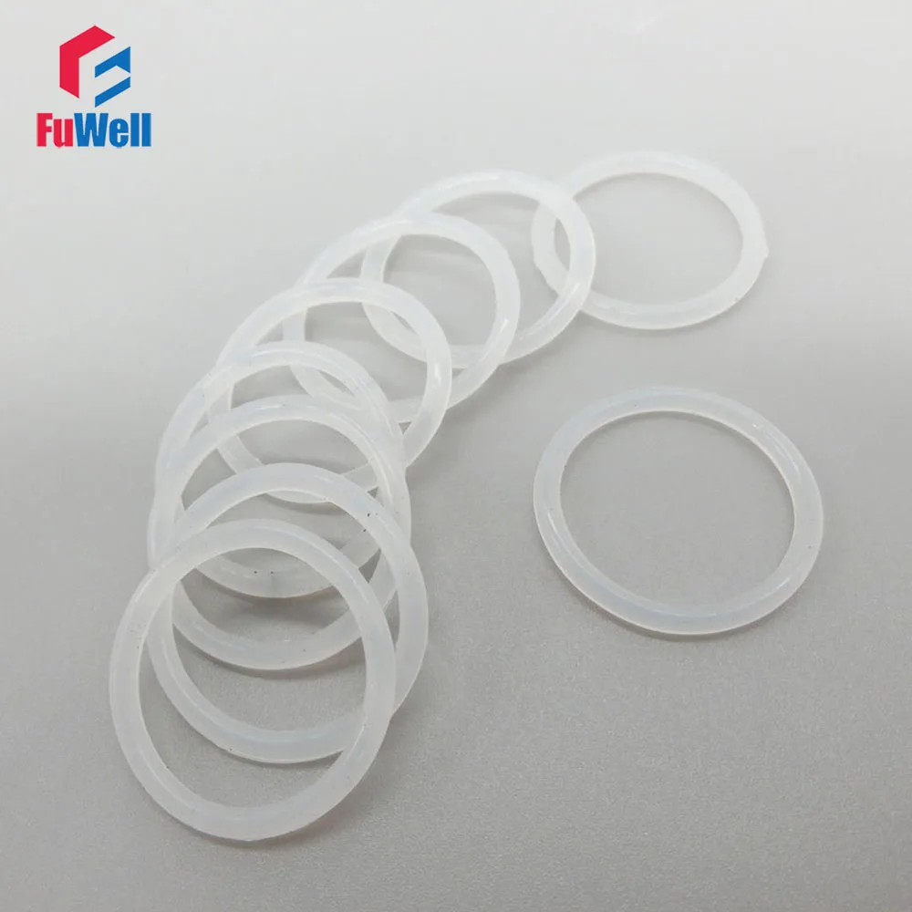 

White Silicon O Ring Gasket 2.4mm Thickness Food Grade Rubber O Rings Seals Gasket Washer OD 47/48/50/52/54/55/58/60/62/65mm