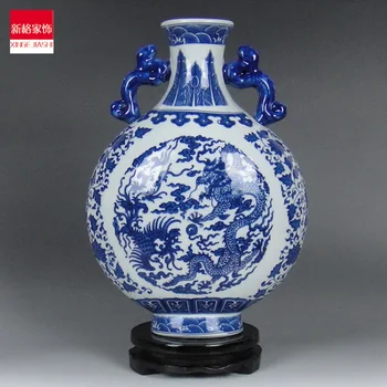

Shipping room of Jingdezhen porcelain ceramic vase modern blue and white decoration Home Furnishing dragon