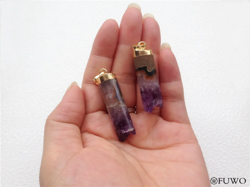 Amethyst Cylinder Pendant 12