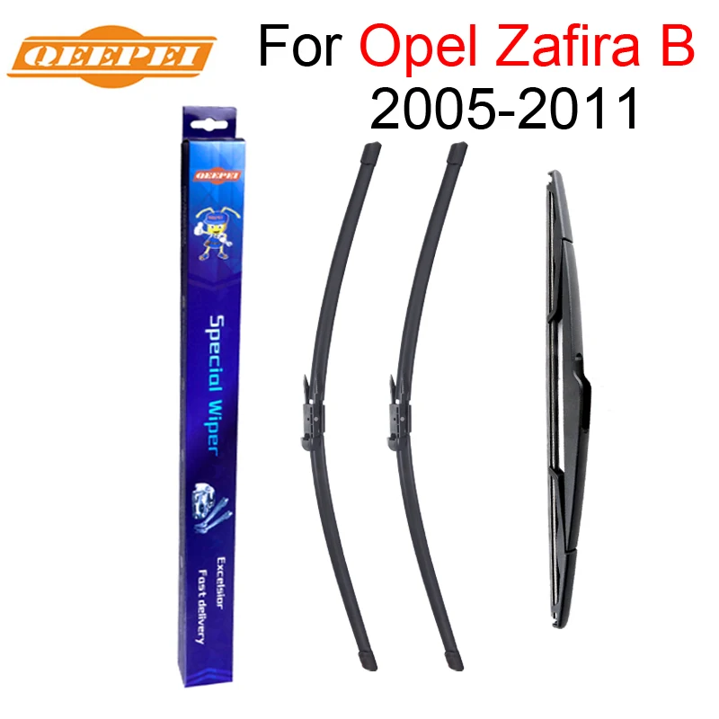 QEEPEI Front and Rear Wiper Blade no Arm For Opel Zafira B 2005 2011