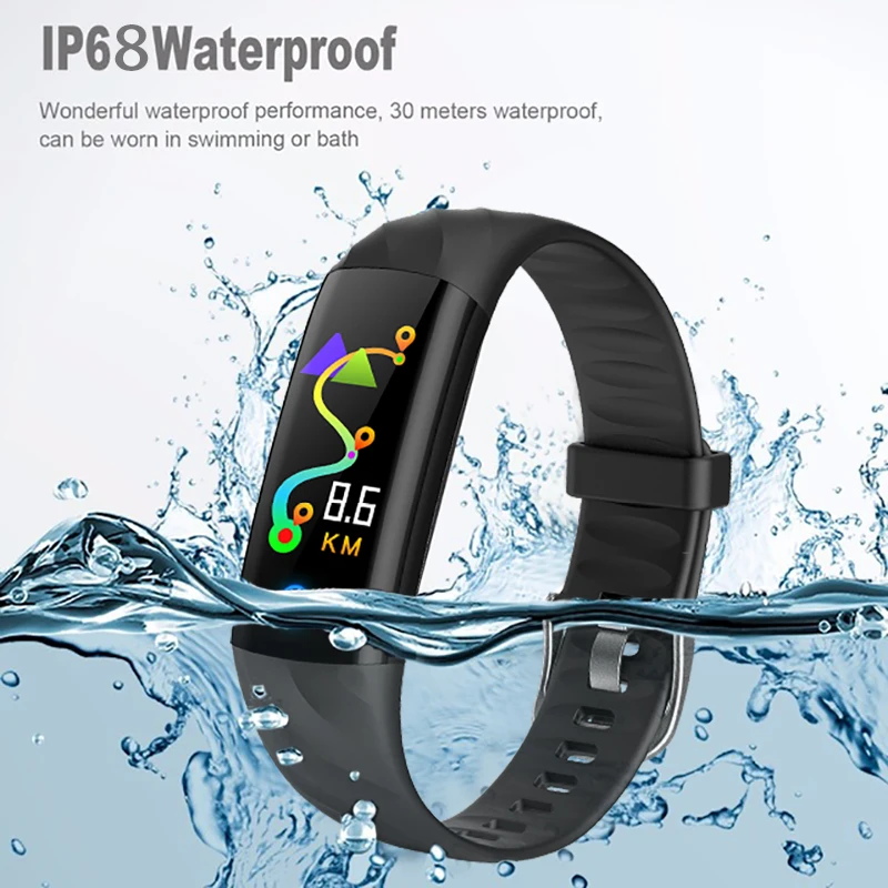 

BANGWEI Heart Rate Smart Fitness Bracelet IP68 Waterproof Blood pressure oxygen Monitor Color Screen Activity Tracker Smart Band