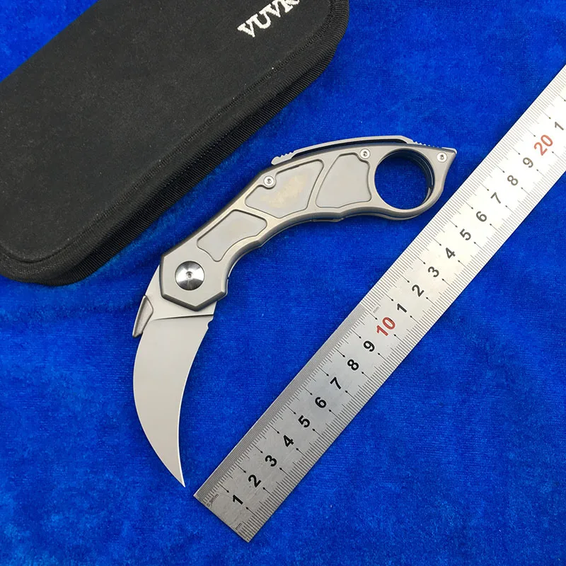 

NIGHTHAWK QM Claw M390 blade Flipper ball brearing folding knife titanium camping hunting Pocket knives outdoor Survival EDC