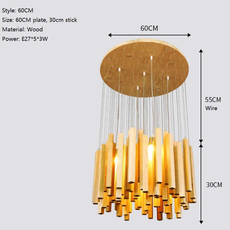 Современный деревянный подвесной светильник люстра Лофт лестница подвесной светильник натуральная палочка кухонный Остров деревянный Метеор романтический светильник
