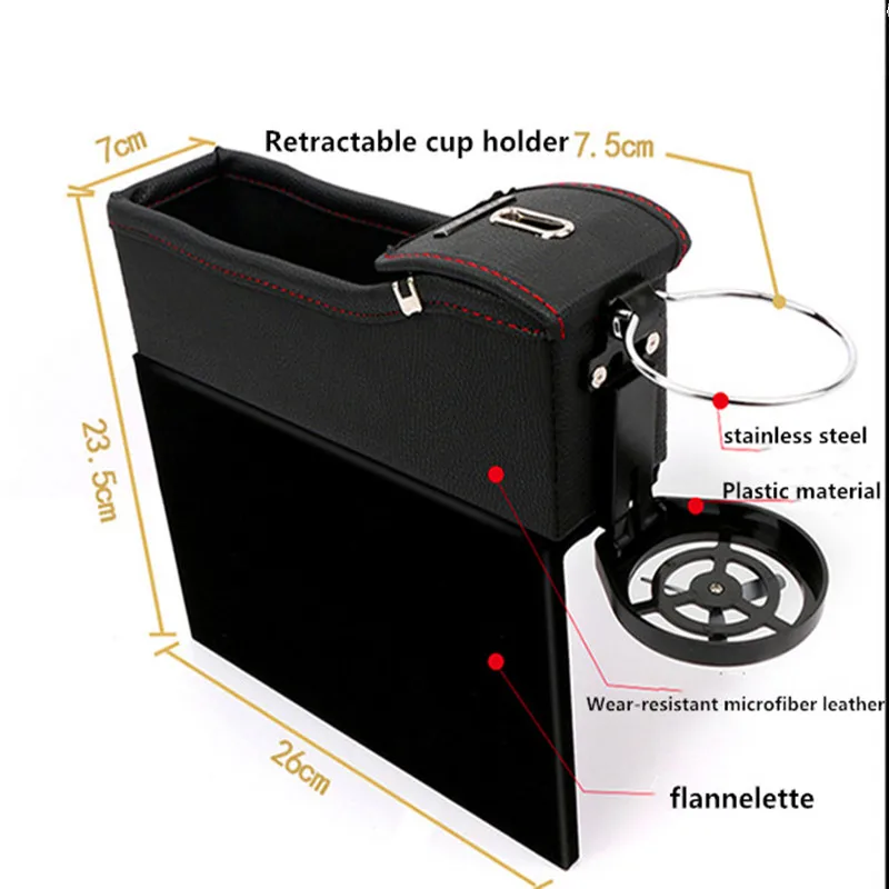 DOXINGYE автомобильный органайзер для хранения сидений с припорами, держатель для чашки, коробка для монет, многофункциональное расширенное автомобильное хранение с максимальным использованием полезной площади