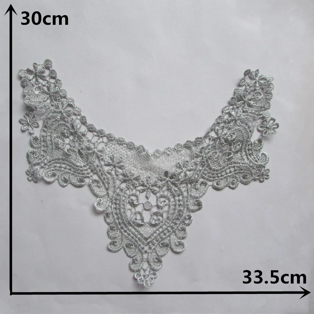 Высокое качество Бренд года DIY ремесла Швейные аксессуары патчи Мода Серебряная вышивка кружевной воротник изысканный YL272 горячая распродажа