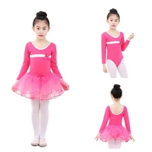 Новинка; гимнастический костюм; детская Одежда для танцев; платье с длинными рукавами для тренировок; хлопковая одежда для девочек; одежда для национального танца