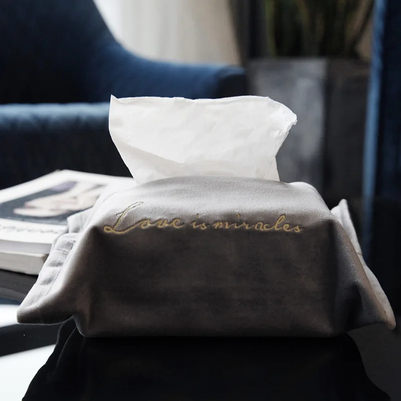 Soffe высокое качество полотенце салфетка коробка ткани вышивка бархат тканевый набор машина бумажная коробка для извлечения бытовой ткани принять коробку - Цвет: ZJT -8
