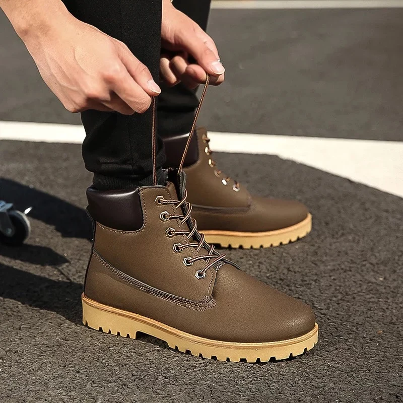 Fasihon/Стильные осенние мужские ботинки повседневная водонепроницаемая обувь из искусственной кожи рабочие ботинки высококачественные