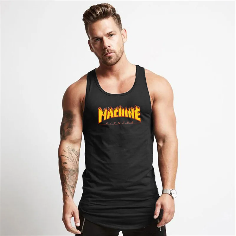 

Summer Men Sports Running Vest Bodybuilding and Fitness Sleeveless T shirt Muscle Athletic Gym Tank Top Workout Training Singlet