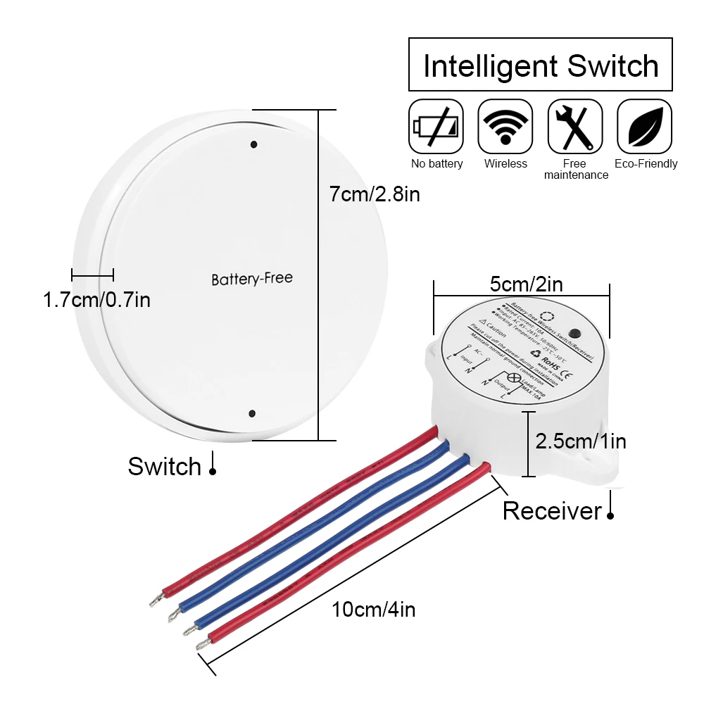 Стандартный 1 комплект 1 способ беспроводной RF светильник управления автономным питанием от батареи настенный выключатель Домашний Светильник ing контроль AC85-220V