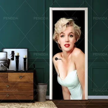 

Wallpapers Renovation Marilyn Monroe Self Adhesive 3D DIY PVC Stickers Door Waterproof Home Decoration Decal Print Art Picture