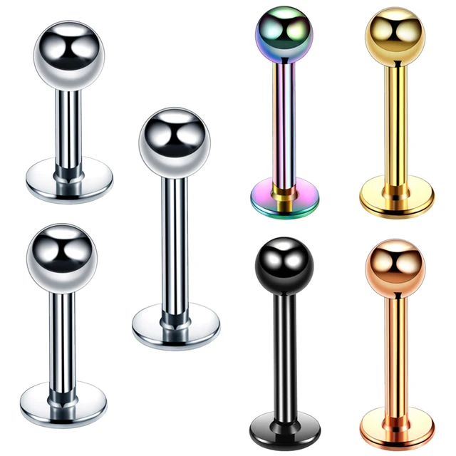 H-S Lot 1Piece Surgical Steel Assorted Colors Labret Stud Lip Piercing Ear Cartilage Tragus Helix Ring Fashion Charming Jewelry 6