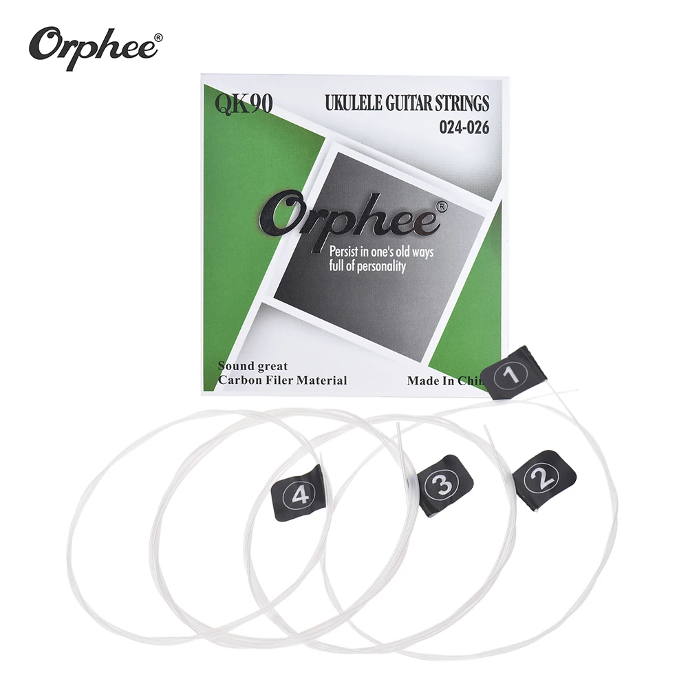 

Orphee QK90 4pcs/Set Ukulele Strings UKU DIY string Replacement Nylon & Carbon Fiber Hard Tension (.024-.026)