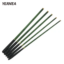 Yernea Carbon Fiber Fishing Pole Ultra-light Carp Rod Green Telescopic Fishing Rod 3.6M 4.5M 5.4M 6.3M 7.2M Rod Fishing Spinning