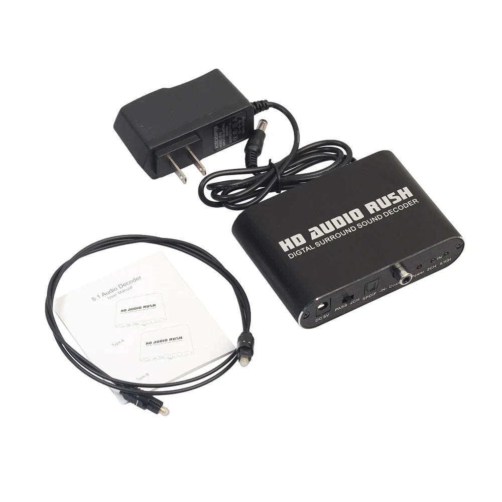  Nuovo 5.1 Canali HD Audio Rush Stereo Digitale 3D Surround Sound Decoder Audio Converter DVD EU/Tip