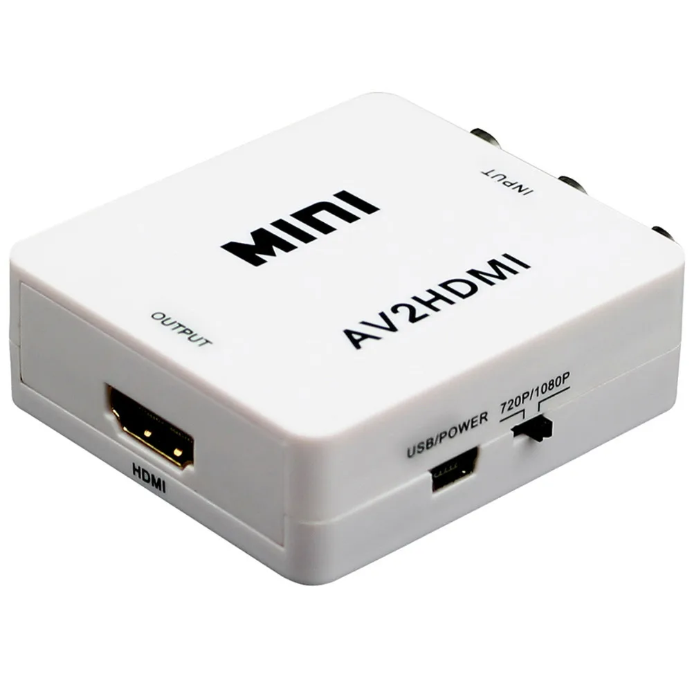 

Super Quality! RCA AV to HDMI Converter Adapter Mini Composite CVBS to HDMI AV2HDMI Converter 1080P Free Shipping