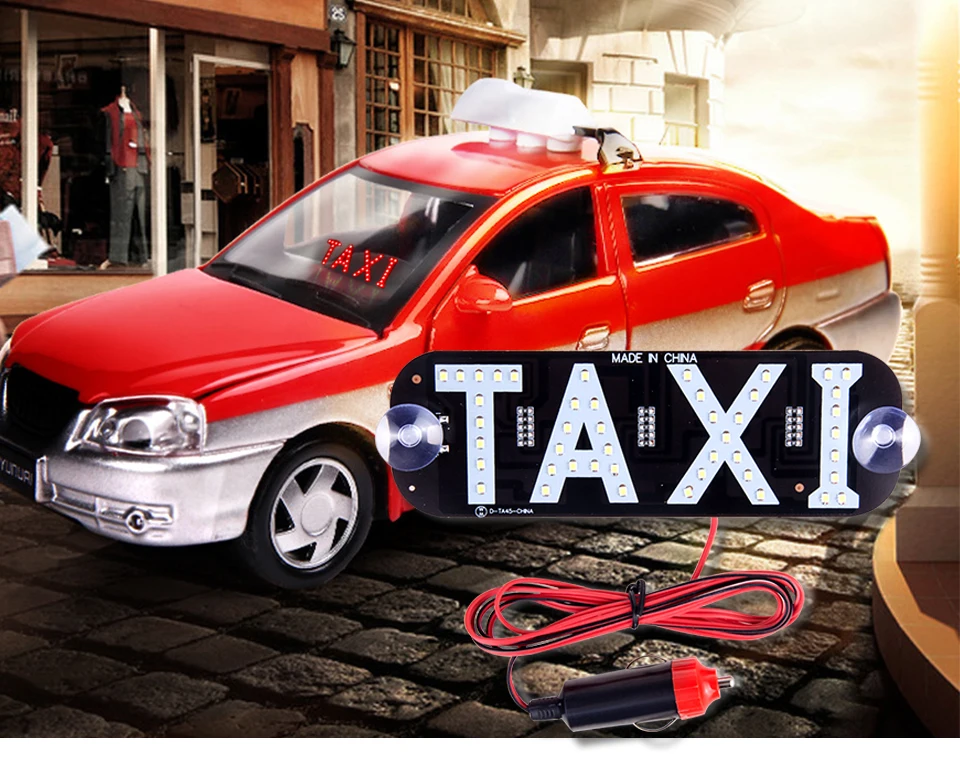 Taxi Led Car Windscreen Cab indicator Lamp Sign Blue LED Windshield Taxi Light Lamp  (1)