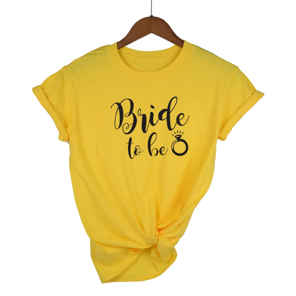 Невеста, чтобы быть отряд "невеста" футболка романтический подарок для нее для женщин модные хлопковые Красивые футболки подружки невесты рубашки девичник часть