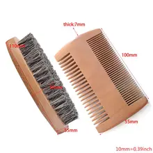 Овальная щетка для бритья с деревянной бородой и усами. Набор расчесок для мужчин