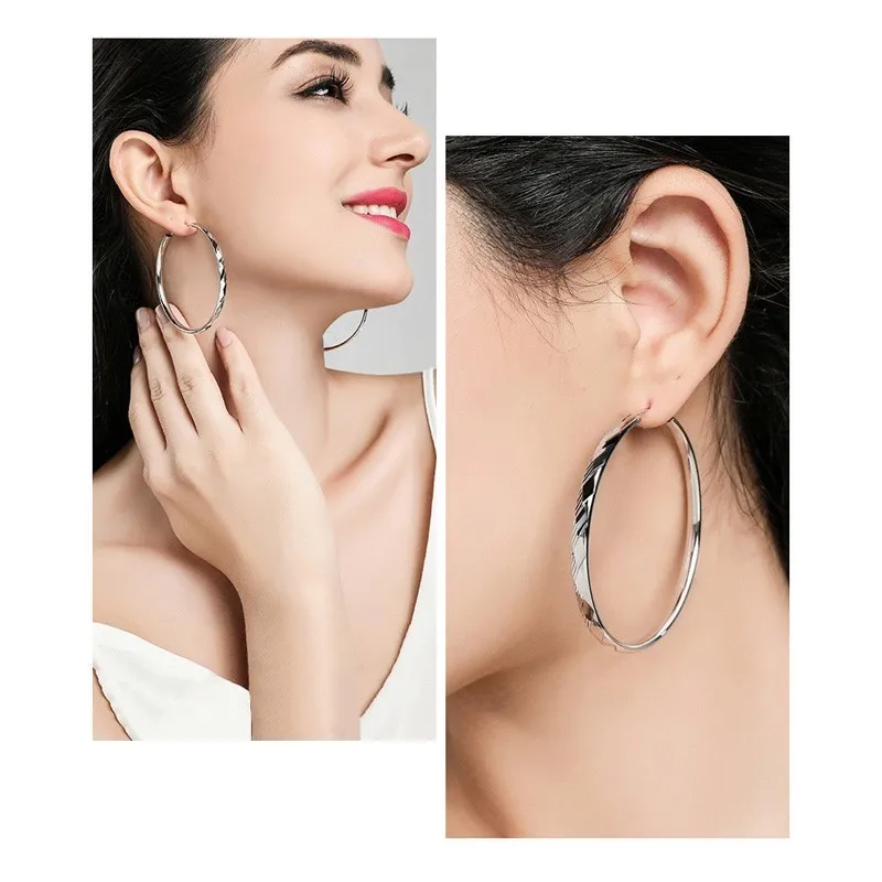 

Wjpeng Simple Large Circle Earrings Ladies Announcement Fashion Jewelry Big Circle Earrings Free Shipping