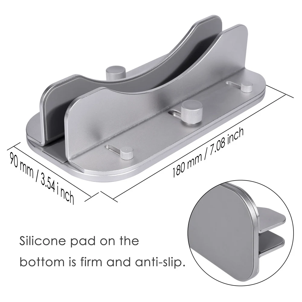 Вертикальная подставка для ноутбука Регулируемый держатель для ноутбука держатель для телефона Подставка для книг с регулируемой док-станцией Противоскользящий коврик для MacBook iPad