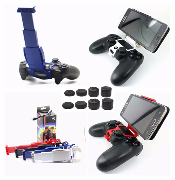 

For Playstation 4 PS4 Slim PS4 Pro Controller Clamp Cell Phone Clamp Smart Clip Holder Handle Bracket Support Stand+8pcs Caps