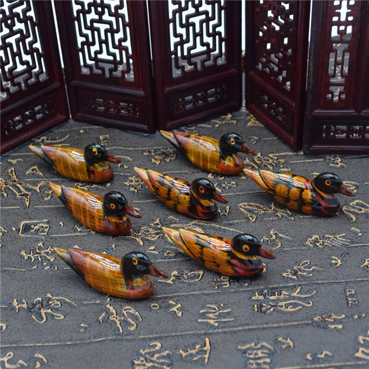 Resin Small Gong Decoration Chopsticks Wood Simulation Duck Indoor