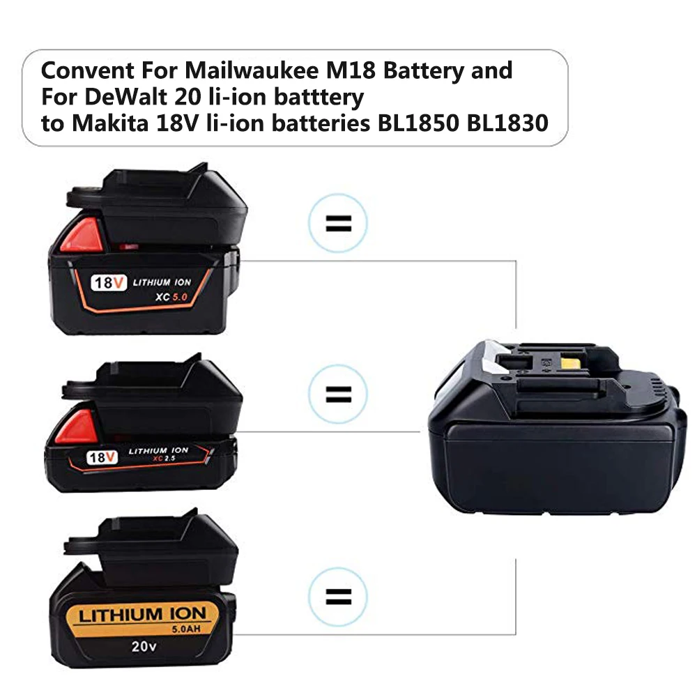 Адаптер для аккумулятора DM18M Dewalt 20 в Makita 18 литиевый BL1830 BL1840 BL1850 14 4