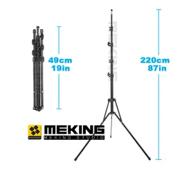 Meking 220 см/87in осветительная стойка-Трипод Алюминий сплав раскладной Трипод Softbox для фотостудии видео для зонта-рассеивателя