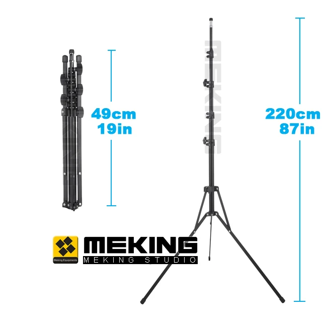  Meking 220cm/87in Light Stand Tripod Aluminum Alloy Collapsible Tripod For Photo Studio Softbox Vid