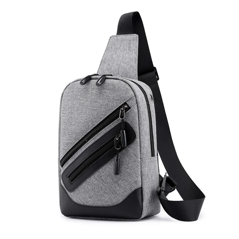 Borsa, сумка-мессенджер uomo, маленькая нагрудная сумка для мужчин, для путешествий, телефона, Противоугонный кошелек, мужские сумки на ремне, sac homme, рабочая сумка через плечо - Цвет: Серый