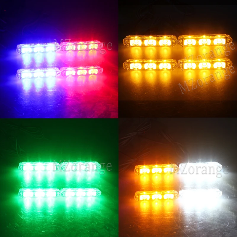Wireless Remote 4x3/led Ambulance Police light DC 12V Strobe Warning light for Car Truck Emergency Light Flashing Firemen Lights