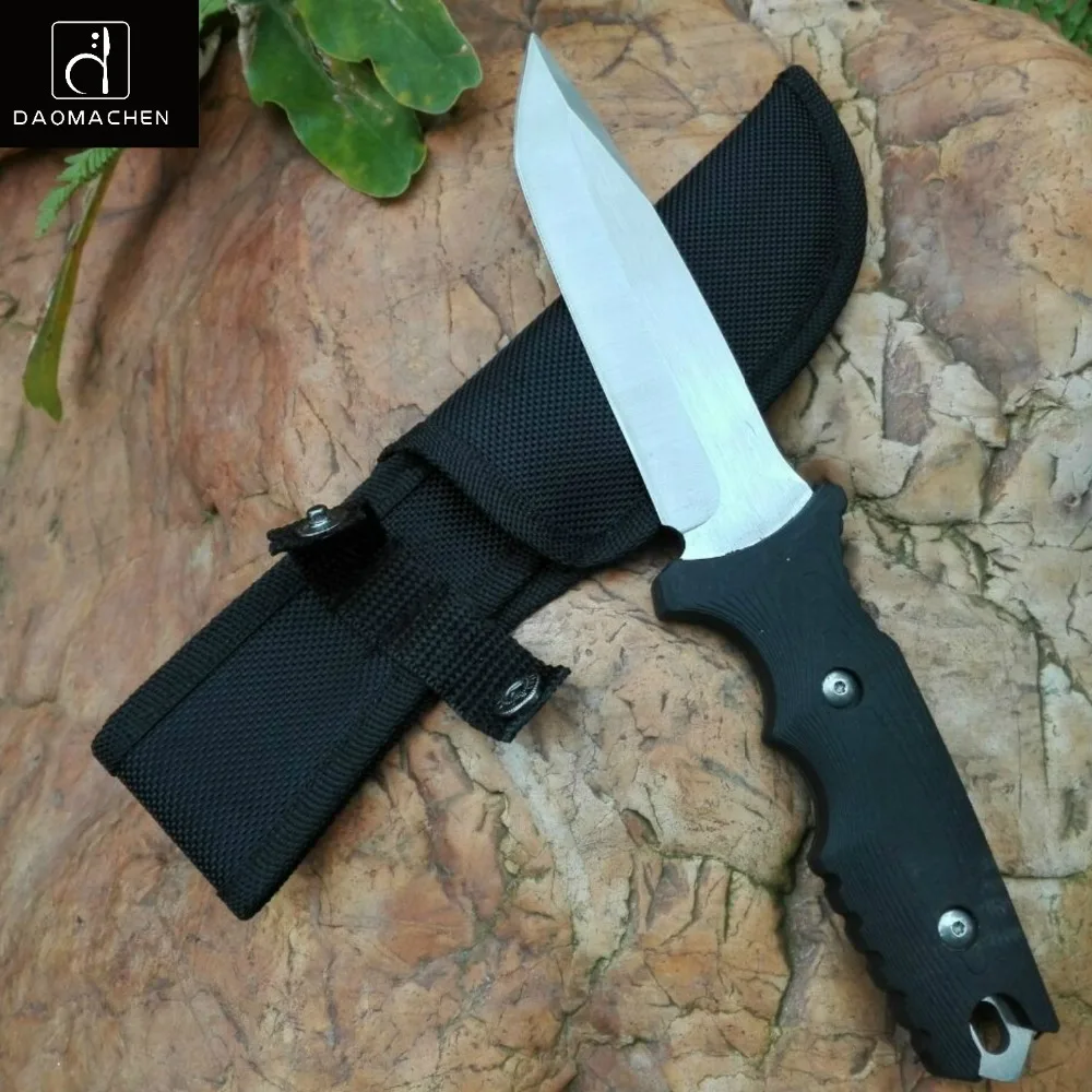 

Free Shipping High Carbon Steel Forging Fixed Blade Knife Hunting Knife Stone Washing White Blade Camping Knife Tactical Tool
