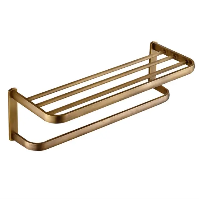60 CM Antique Bronze Fixed Bath Towel Holder Brass Towel Rack Holder