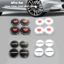 Boa qualidade chrome 4 pçs 65mm emblema do carro emblema roda hub etiqueta para vossen tampas centro roda automóvel cobre 45mm 56mm estilo do carro