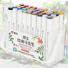 שני טיפ מגע כתיבה 12/18/24/36 צבעים אמנות סמן סקיצה עט סט עבור ציור מנגה אנימציה אמן אלכוהול מבוסס מברשת F556(China)