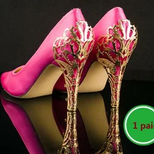 Аксессуары для обуви; обувь на тонком высоком каблуке с металлическим подкручивающимся каблуком; декоративный металлический лист с металлическими блестками; 1 пара/лот