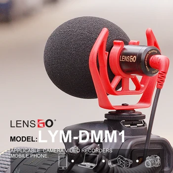 

LYM-DMM1 Camera Smartphone Computer Universal Video Microphone,Windproof Noise Reduction with Shockproof Mount,Sponge Windsheild