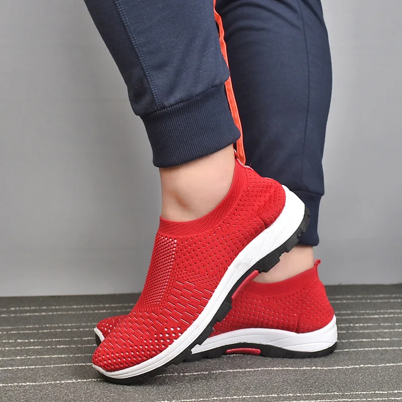 

Laamei Men's Breathable Flying Woven Sports Sneakers Male Pure Color Comfortable Light Mesh Running Casual Shoes Zapatillas