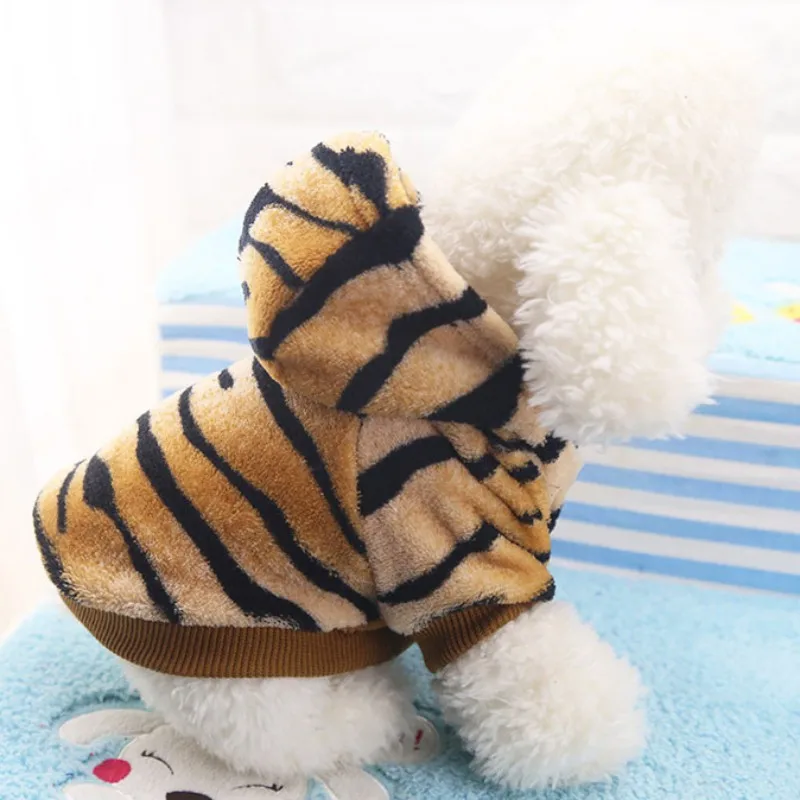 Pet Dog Cat Clothes Tiger Dog Winter Coats Warm Dog Hoodies For Chihuahua Small And Large Dog Costumes A Z