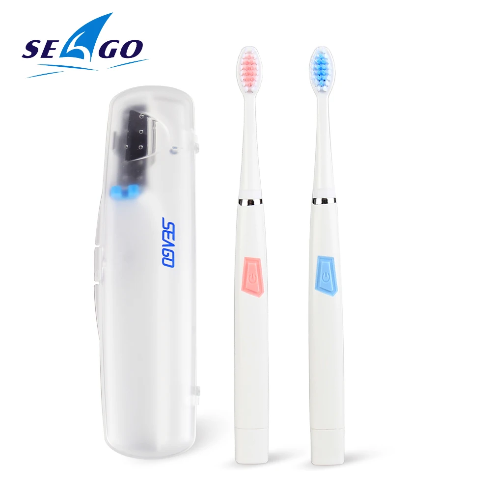 

SEAGO Slim Sonic Electric Toothbrush Portable Electric Brush Smart Tooth Brush with UV Sanitizer Battery Toothbrush Electric