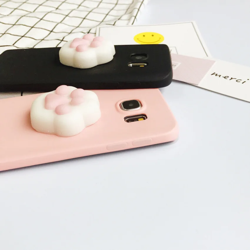 Милый 3D Силиконовый мягкий чехол для телефона с кошачьей лапой для X XR XS MAX черный розовый для iPhone 11 Pro 8 7 6S Plus 5S TPU чехол красивые Чехлы