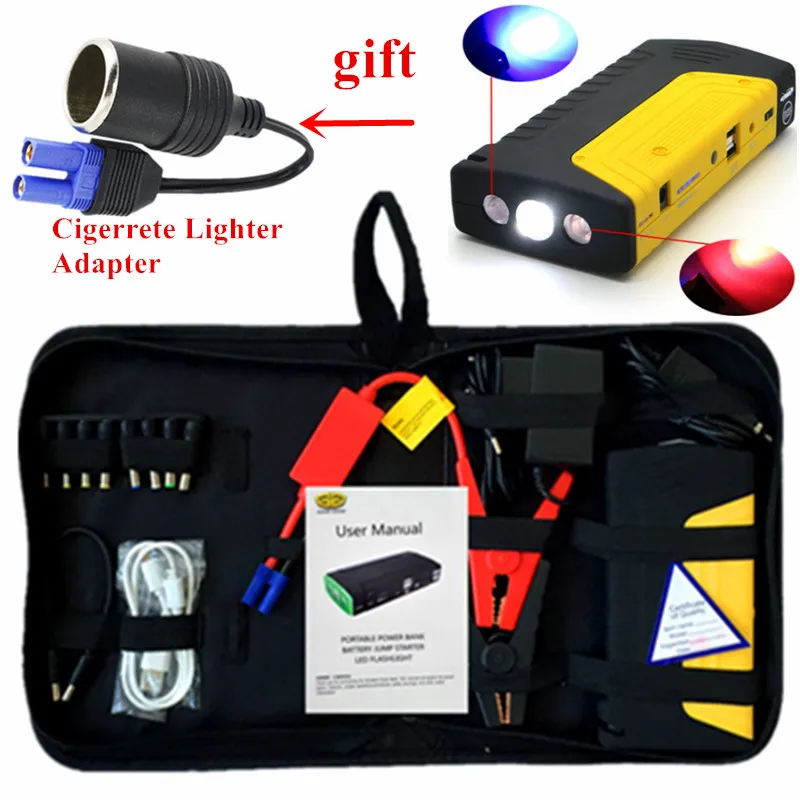 Multi Function Car Jump Starter 12V 600A Peak Portable Starting Device Mobile 5V Power Bank Car