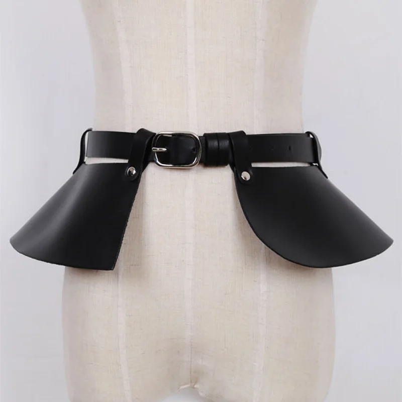 

Hot US European Sexy Punk Leather Skirt Style Wild temperament belt Leisure bound decorated split thin leather wide Girdel belt