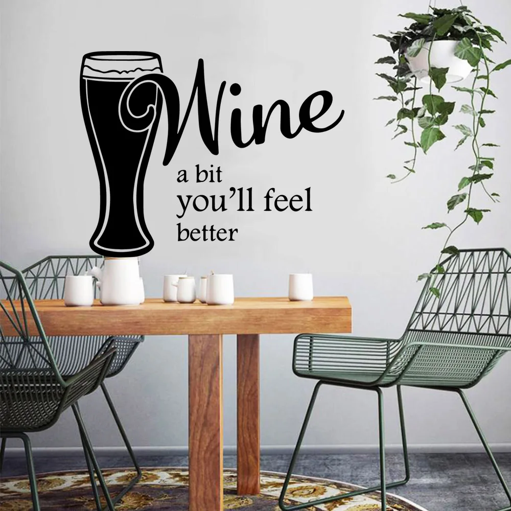 

DIY Art wine cup Wall Sticker Home Decor Decoration Pvc Wall Decals Art Decals Kitchen Creative Stickers adesivo de parede
