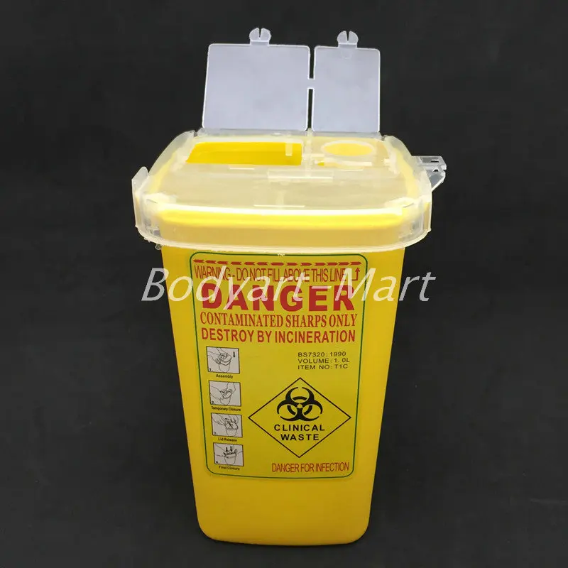 

One 1QT Tattoo Sharps Container F Machine Gun Kit Set Supply - Yellow SCR-A